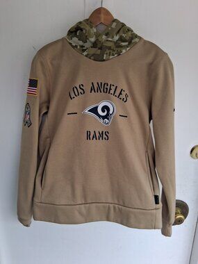Nike Hoodie Los Angeles Rams Salute To Service Mens Small Tan Military Camo Ex
